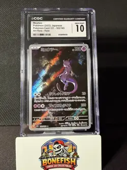Mewtwo CGC 10 Pokemon Japanese Scarlet & Violet 151 Art Rare 183/165 Gem Mint - Image 1