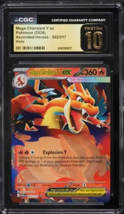 Pokemon Ascended Heroes Double Rare Mega Charizard Y ex 22/217 CGC 10 PRISTINE - Image 1