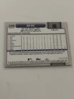 Topps Yankees NY Ben Rice Purple Rainbow Foil 143/250 2026 Series 1 #133 - Image 2