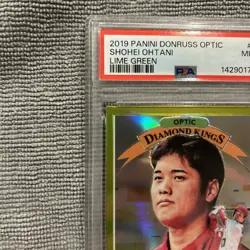SHOHEI OHTANI 2019 DONRUSS OPTIC #14 Lime Green PSA 9 - Image 2