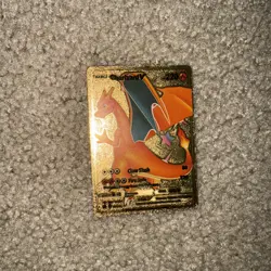 Charizard V Gold Foil Collectors Pokemon Card (NM) Rare Metal Card - Image 1