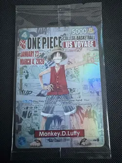 Monkey D. Luffy P-055 College Basketball US VOYAGE Holo Card One Piece TCG - Image 1