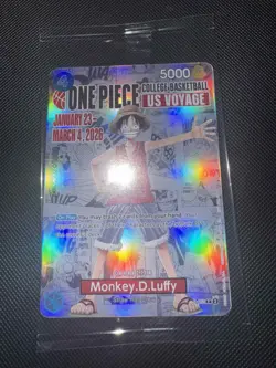Monkey D. Luffy P-055 College Basketball US VOYAGE Holo Card One Piece TCG - Image 3
