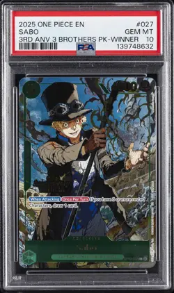 2025 ONE PIECE 3RD ANNIVERSARY TOURNAMENT 3 BROTHERS PACK WINNER SABO PSA 10 - Image 1