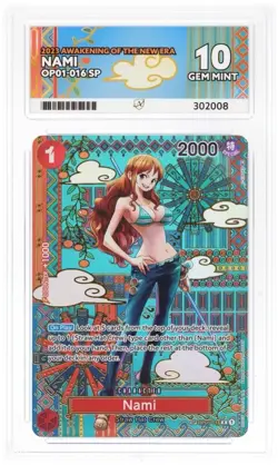 Nami OP01-016 SP Awakenjng Of The New Era ACE 10 GEM MINT ENGLISH One Piece CCG - Image 4