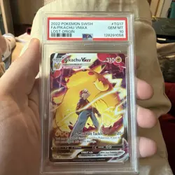 2022 POKEMON SWORD & SHIELD LOST ORIGIN #TG17 FULL ART/PIKACHU VMAX PSA 10 - Image 1