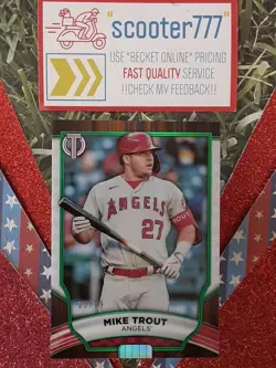 2022 Topps Tribute~#21⭐MIKE TROUT⭐《"GREEN" Refractor》#/99~ANGELS Future HOF🔐 - Image 1
