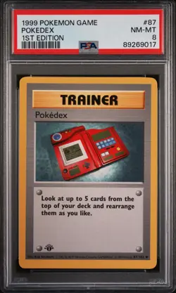 Pokemon Card Pokedex 87/102 1st Edition PSA 8 Shadowless Base Set - Image 1