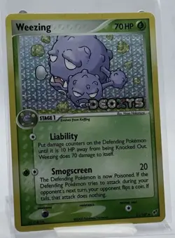 Pokemon Weezing 51/107 EX Deoxys Uncommon Regular 70 HP Card 2005 TCG - Image 1