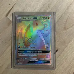 Pokemon TCG Dragonite GX SM156 Black Star Promo Rainbow Rare Full Art NM - Image 1