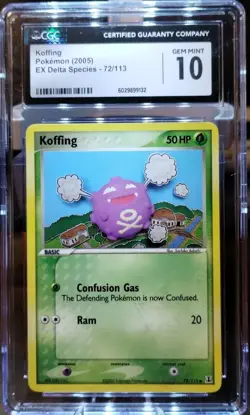2005 Pokemon - Koffing 72/113 Delta Species Regular CGC 10 Gem Mint - Image 1