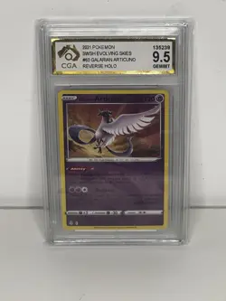 Pokemon Card TCG Galarian Articuno #63 Reverse Holo Evolving Skies CGA9.5 Graded - Image 1