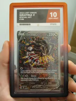 Pokemon Giratina V Alt Art Lost Origin SWSH 186/196 ACE 10 GEM 💎 PERFECT SUBS - Image 1