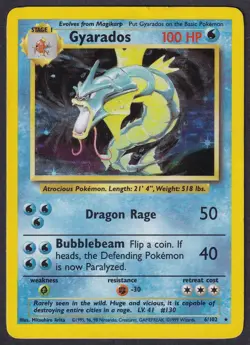 Pokemon Gyarados 6/102 Holo Base Set - Image 1