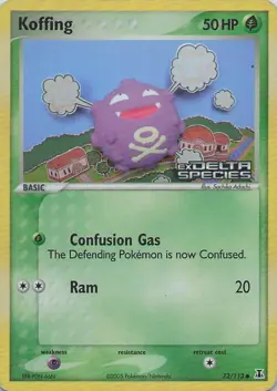 2005 Pokemon Koffing Reverse Holo Ex Delta Species 72/113 - Image 1