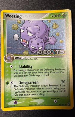 Pokemon Weezing 51/107 EX DEOXYS Reverse Holo, Preowned in Good condition - Image 3