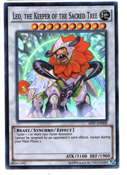 Yugioh Leo, the Keeper of the Sacred Tree AP07-EN008 Super Rare NM - Image 1