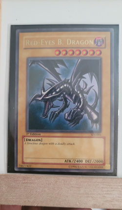 Yu-gi-oh Ultra Rare-Red Eyes B.Dragon SDJ-001 1st Edition NM - Image 1