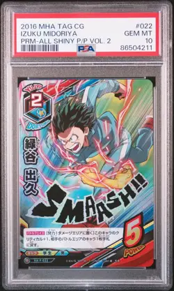 PSA10 HA-P-022 Izuku Midoriya Promo Card My Hero Academia Tag Card Game - Image 1