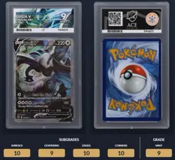 Pokemon Lugia v Alternate Full Art Silver Tempest Holo Card 186/195 Ace 9 - Image 1