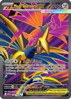 Mega Skarmory ex 106/088 Ultra Rare Perfect Order Pokemon Near Mint - Image 1