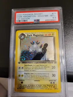 Pokemon 2000 Dark Magneton Rocket 1st Edition Psa 9 Corner Swirl - Image 1