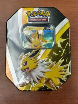 Pokemon TCG Eevee Evolutions Tin Jolteon V Sealed!! 820650809057 - Image 1