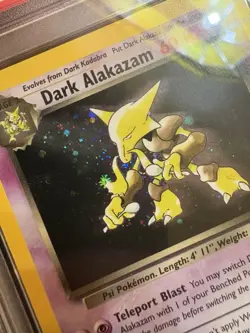 DARK ALAKAZAM SWIRL HOLO #1 TEAM ROCKET POKEMON PSA 4 - Image 4