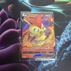 Victini V SWSH104 2021 SWSH Black Star Promo Pokemon Card Holo Ultra Rare - Nm - Image 1
