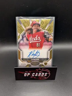 Rhett Lowder 2025 Topps Tier One Gold Break Out Rookie Autograph /99 - Image 1