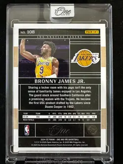 2024-25 Panini One And One Bronny James Jr. #108 Silver Rookie RC Lakers /75 - Image 2