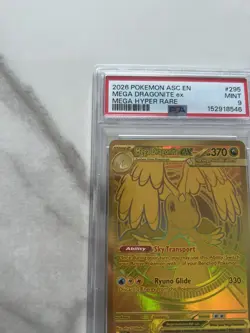 Mega Dragonite EX 295/217 Gold Hyper Rare Pokemon Ascended Heroes Mint PSA 9 - Image 2