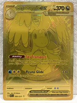 Pokemon Ascended Heroes Mega Dragonite EX Gold Hyper Rare 295/217 Pack Fresh 🔥 - Image 1