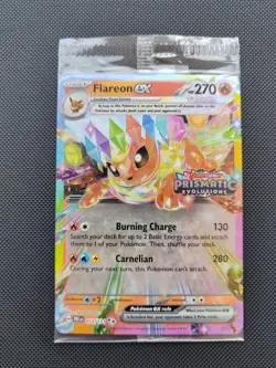 Pokemon Prismatic Evolutions Sealed Stamped Flareon EX 014 Promo Card - Image 1