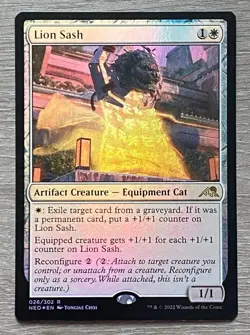 MTG Magic the Gathering Kamigawa: Neon Dynasty Foil Lion Sash - Rare - Image 1
