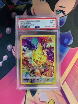 2023 POKEMON SWORD & SHIELD CROWN ZENITH #160 ALT FULL ART FA PIKACHU PSA 9 - Image 1