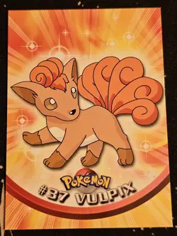 Vulpix #37, Pokemon TCG Blue Logo Topps TV Animation Edition, Reg, Light Play - Image 1
