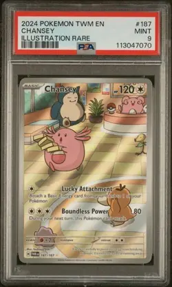 Pokemon TWILIGHT MASQUERADE 187 CHANSEY ILLUSTRATION RARE - PSA 9 - Image 1