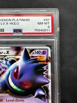 2009 POKEMON PLATINUM ARCEUS #97 GENGAR LV.X-HOLO PSA 8👻 - Image 3
