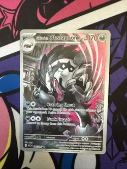 Pokemon Galarian Obstagoon Full Art Holo Rare 245/217 - Image 1