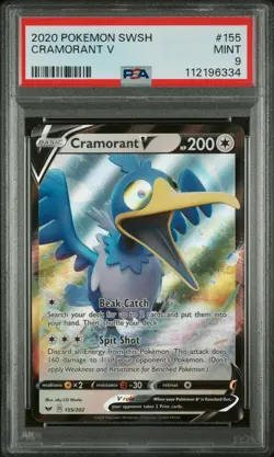 PSA 9 2020 POKEMON SWORD & SHIELD #155 CRAMORANT V Fast & Free Delivery! - Image 1