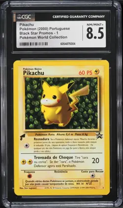 2000 Pokemon Portuguese World Collection Pikachu #1 CGC 8.5 Mint+ Vintage Promo - Image 1