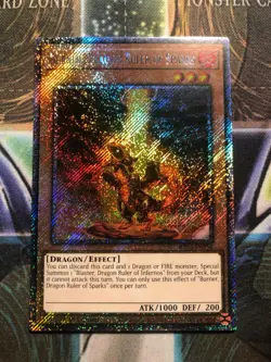 *** BURNER, DRAGON RULER OF SPARKS *** PLATINUM SECRET RARE RA03-EN256 YUGIOH! - Image 1