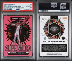 2024 Panini Obsidian Victor Wembanyama Supernova Pink Flood /49 PSA 10 - Image 1
