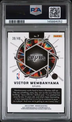 2024 Panini Obsidian Victor Wembanyama Supernova Pink Flood /49 PSA 10 - Image 3