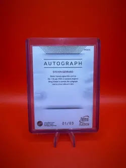2025 Futera Platinum Steven Gerrard Paragon England On Card Auto /3 Bookend - Image 2