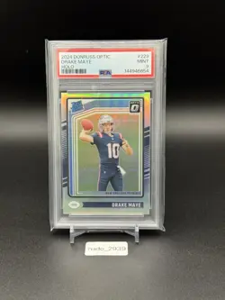 2024 Panini Donruss Optic Rated Rookie Holo Drake Maye Patriots #229 PSA 9 - Image 1