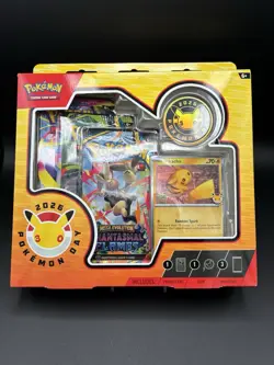 Pokemon Day 2026 Collection – Pikachu Promo Card + 3 Booster Packs – Sealed - Image 1
