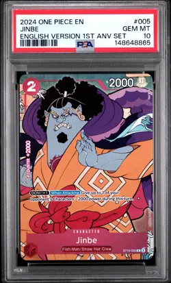 2024 ONE PIECE ENGLISH VERSION 1ST ANNIVERSARY SET #005 JINBE PSA 10 - Image 1