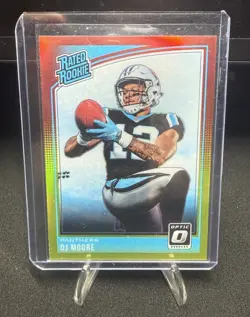 2018 Panini Donruss Optic D.J. Moore #166 Red and Yellow Rated Rookie - Image 1